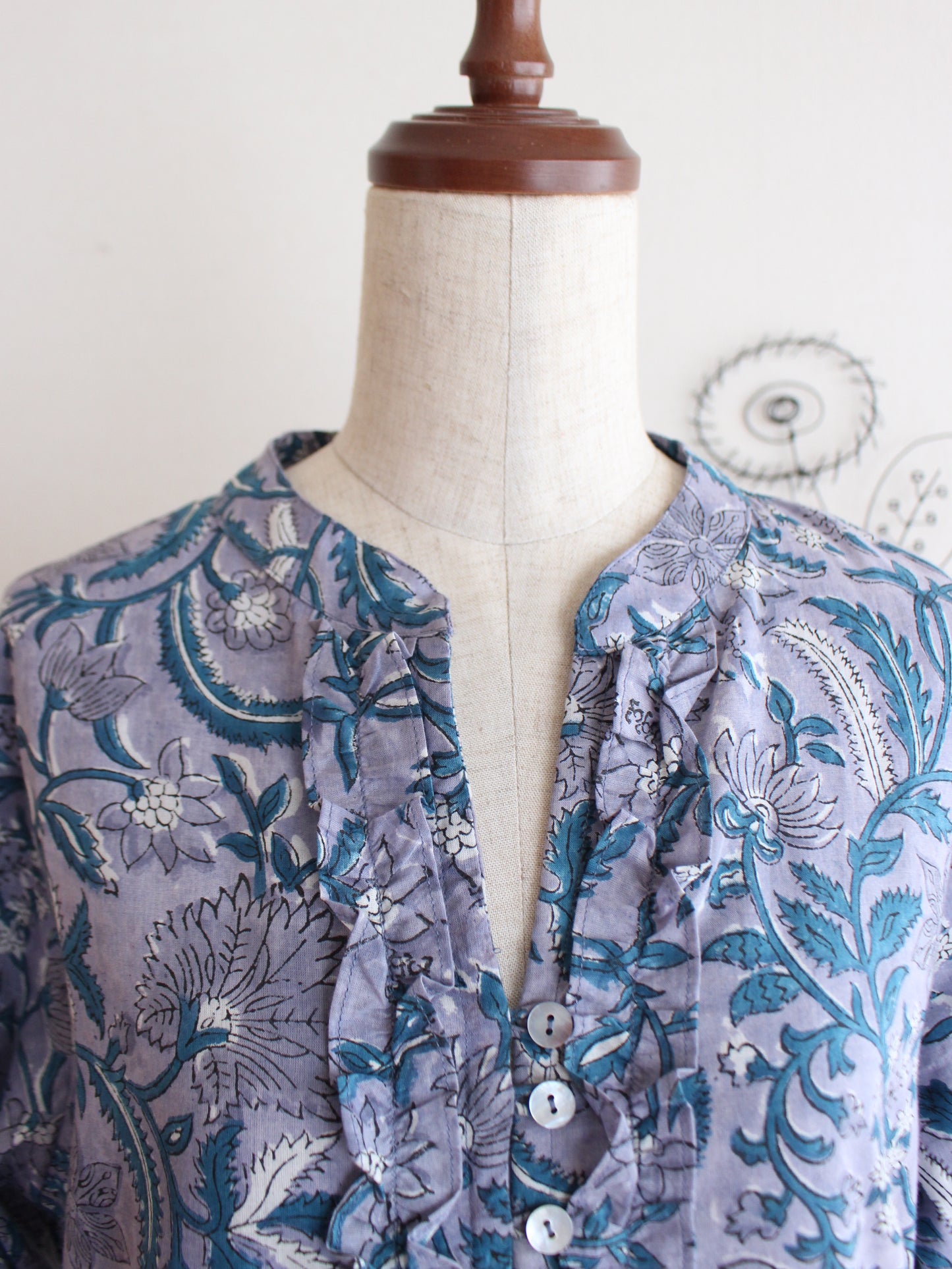 【ダークブルー】大人上品フリルワンピース