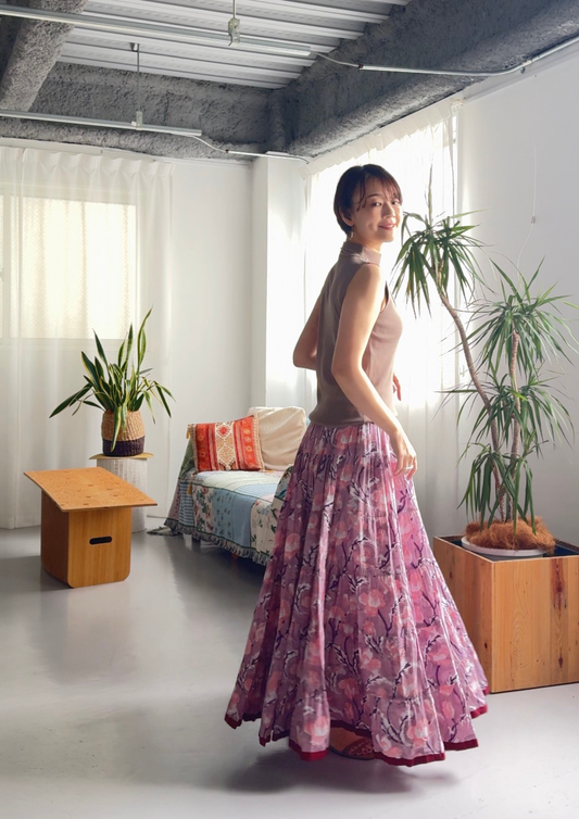 Majestic Flow Skirt 【Dusty Pink】