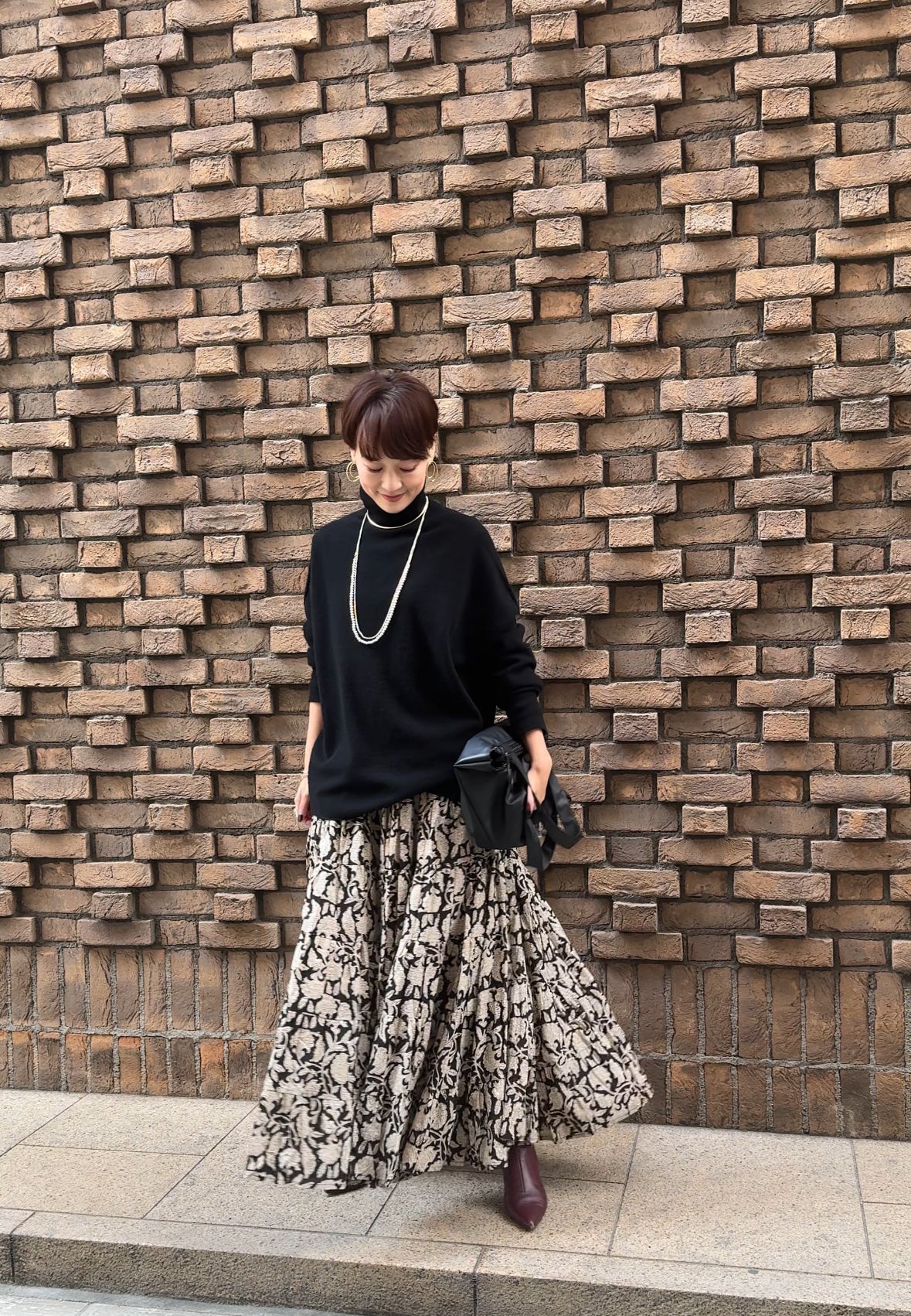 MAJESTIC FLOW SKIRT【BLACK】