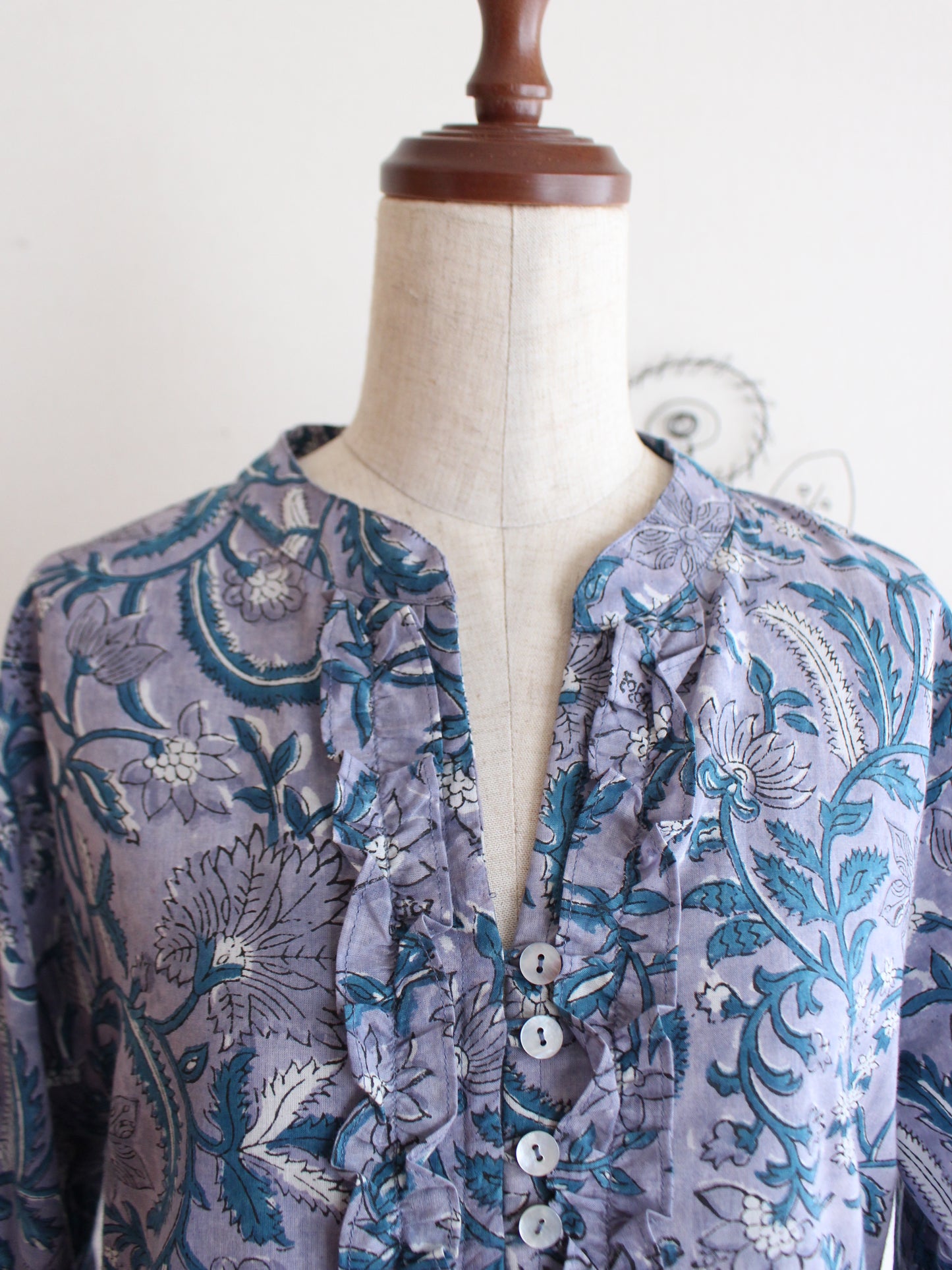 【ダークブルー】大人上品フリルワンピース