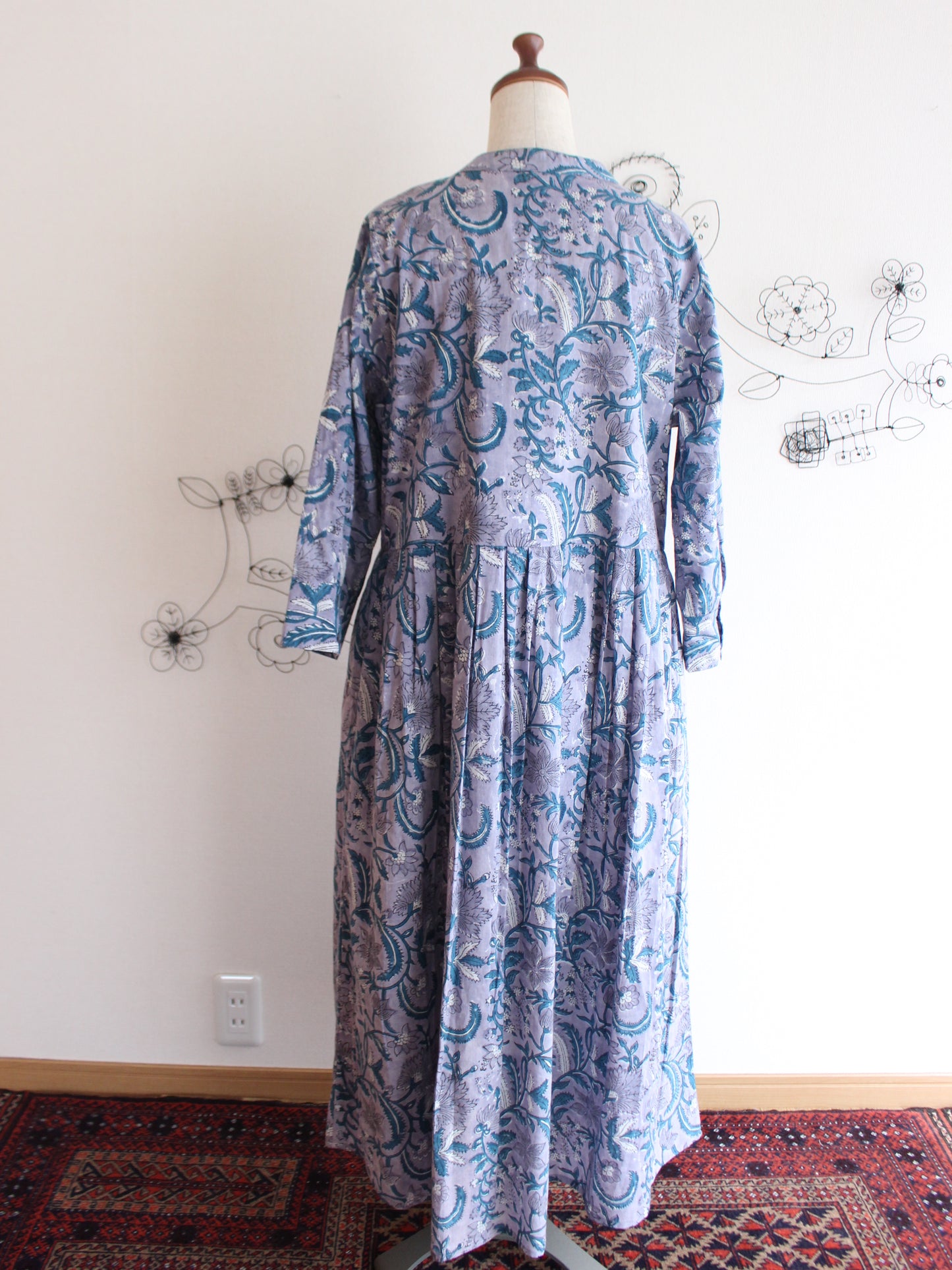 【ダークブルー】大人上品フリルワンピース