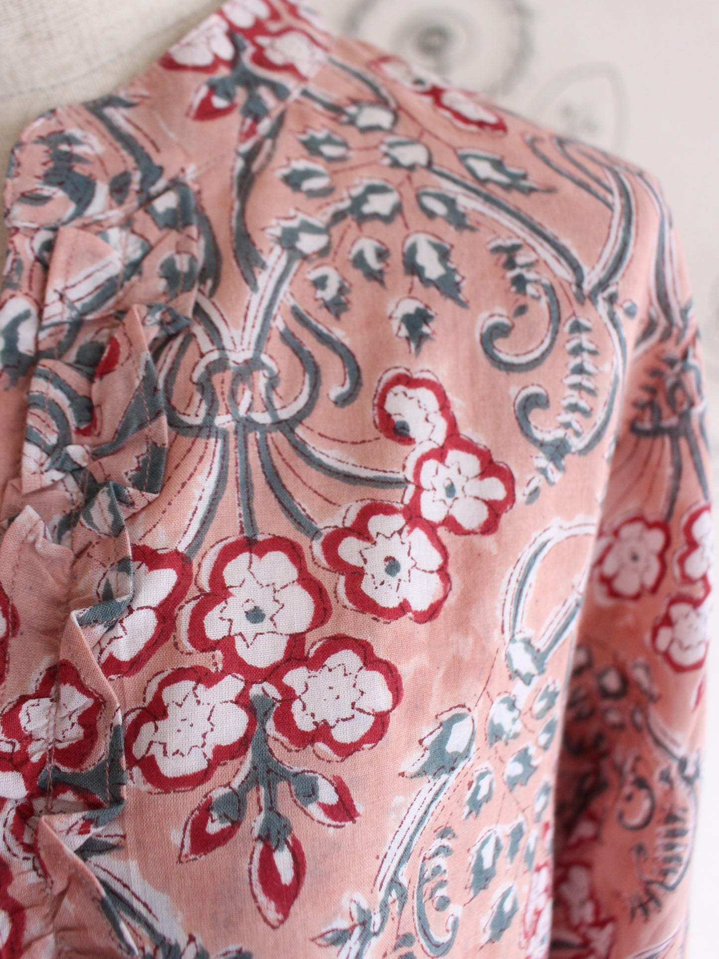 【シュリンプピンク】大人上品フリルワンピース