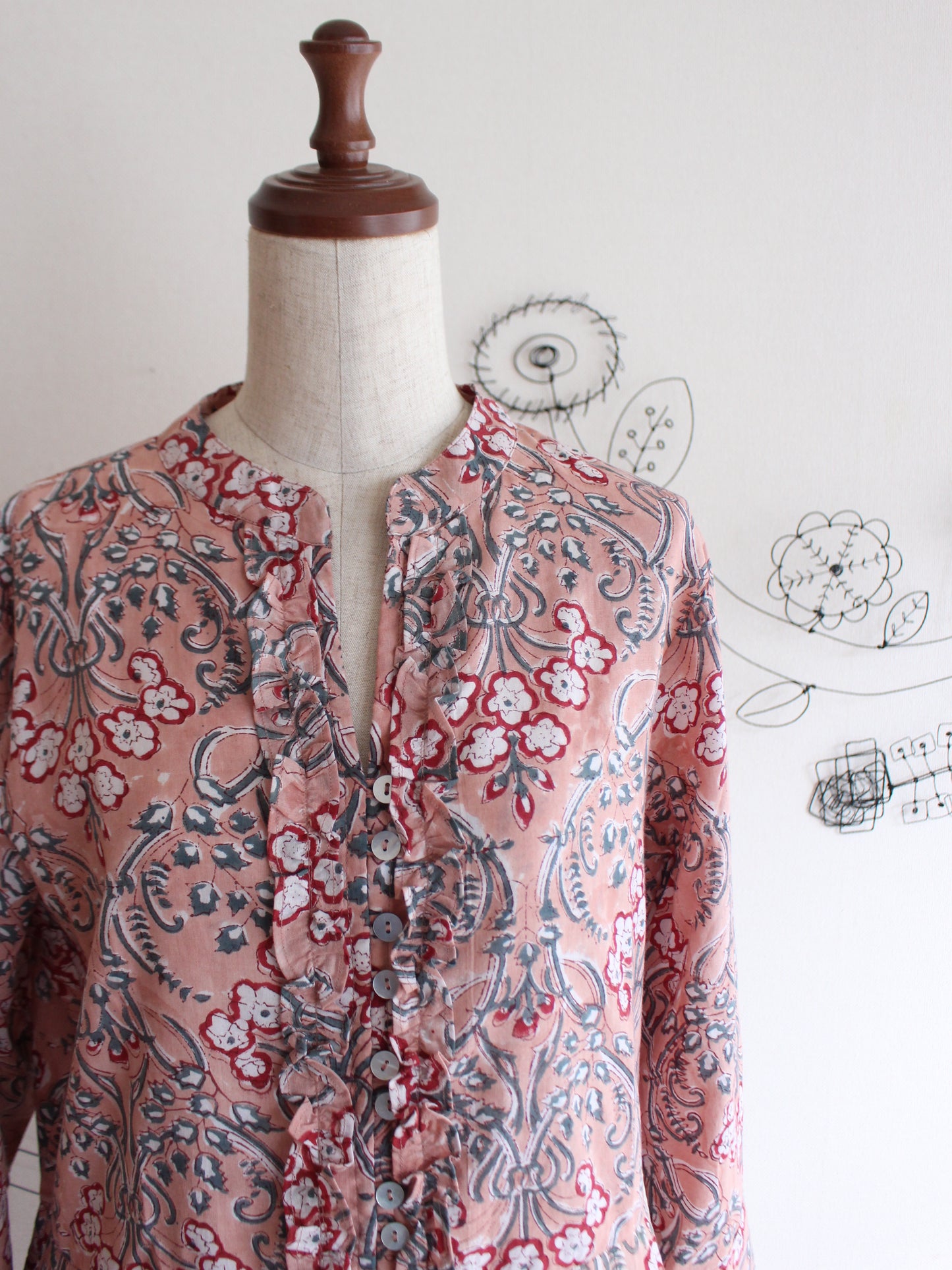 【シュリンプピンク】大人上品フリルワンピース