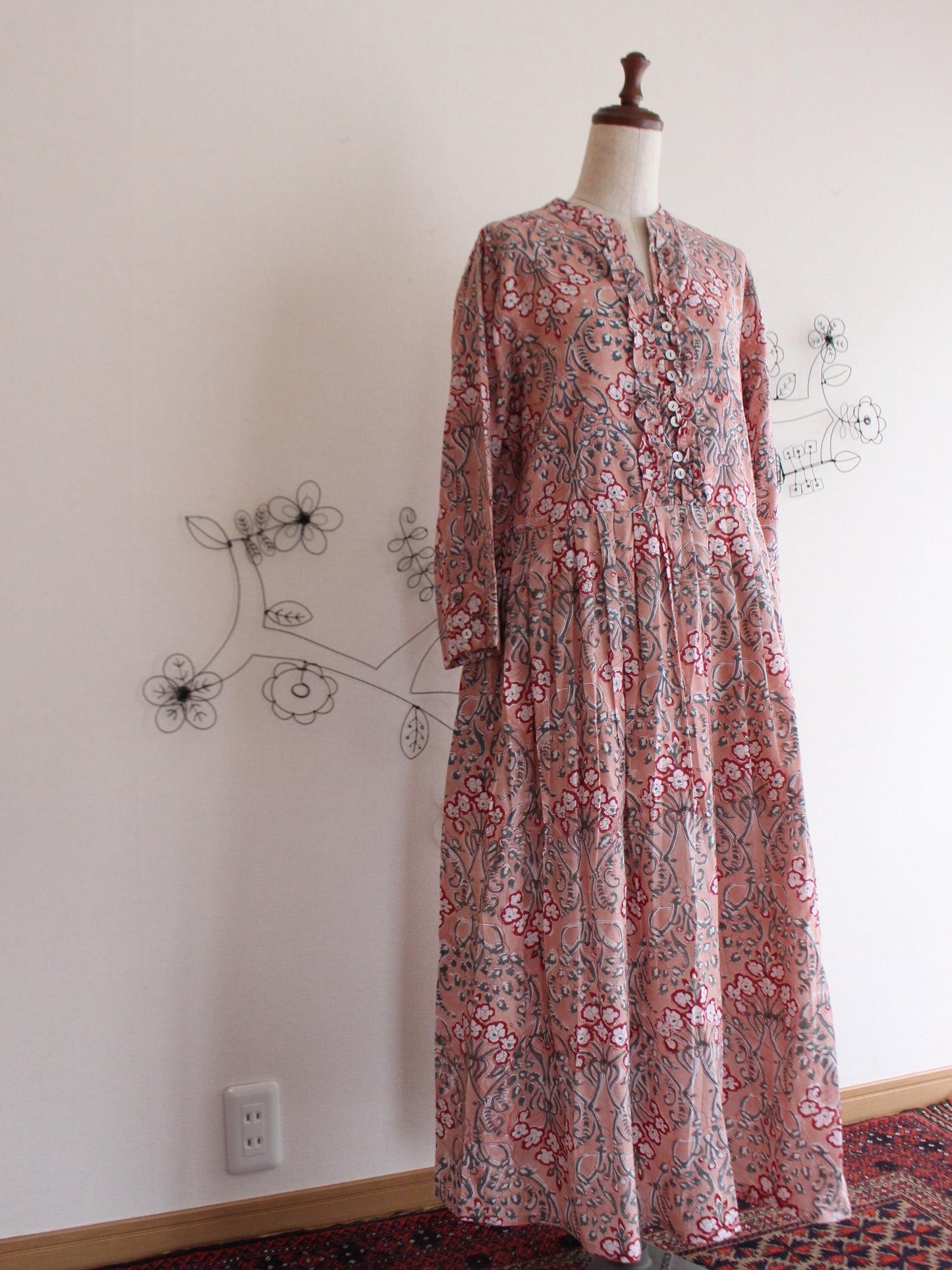 【シュリンプピンク】大人上品フリルワンピース