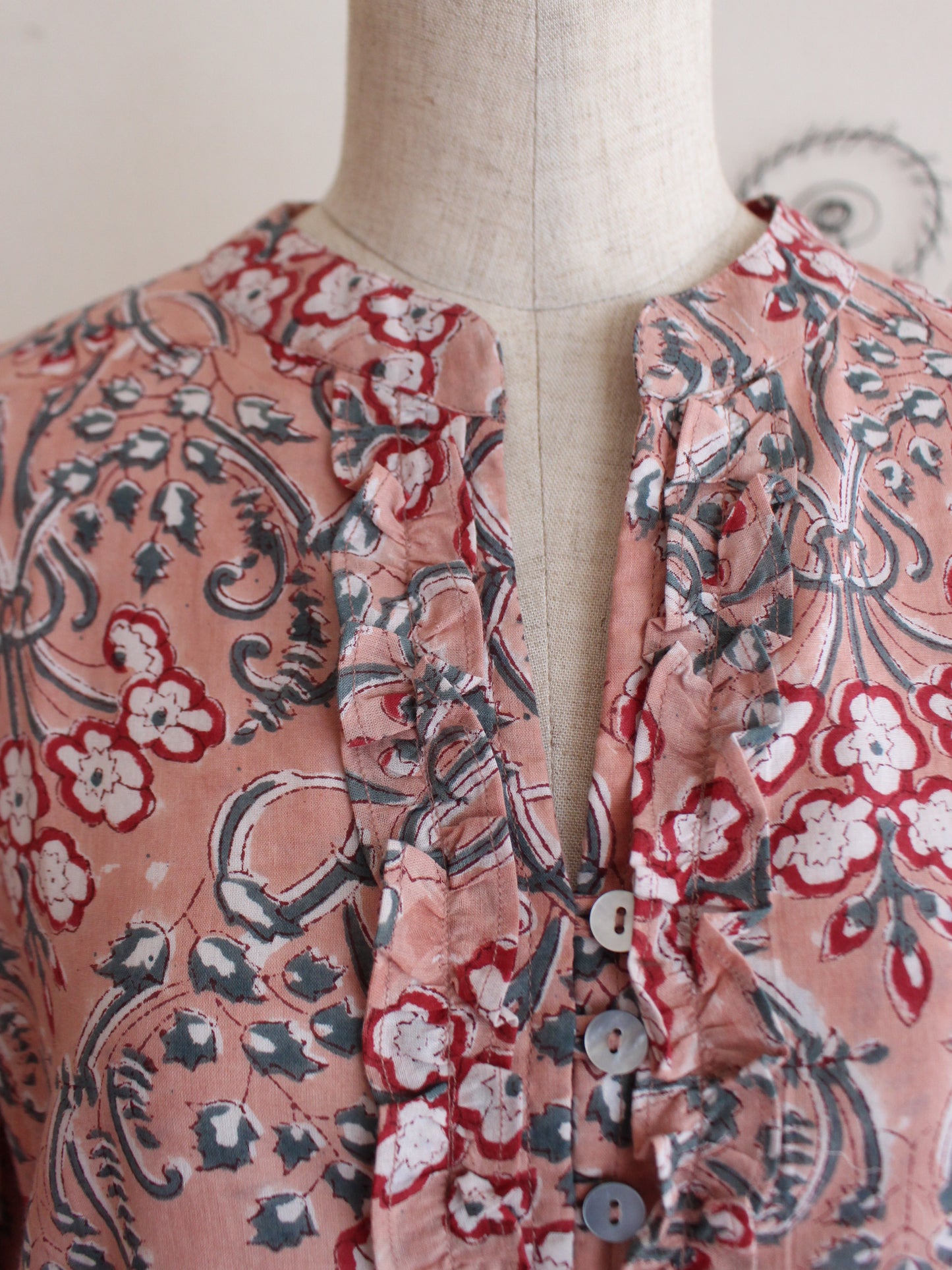 【シュリンプピンク】大人上品フリルワンピース