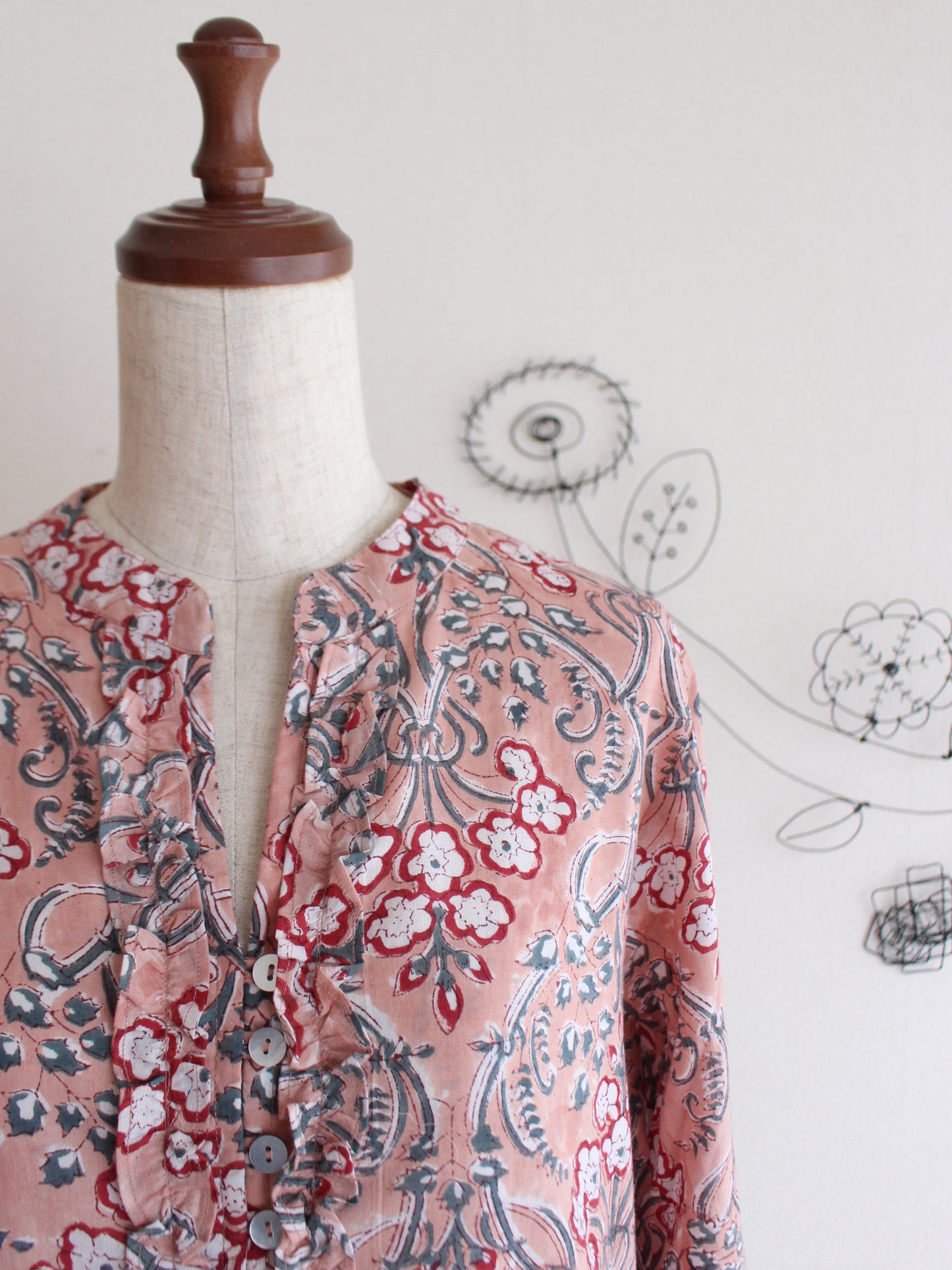 【シュリンプピンク】大人上品フリルワンピース