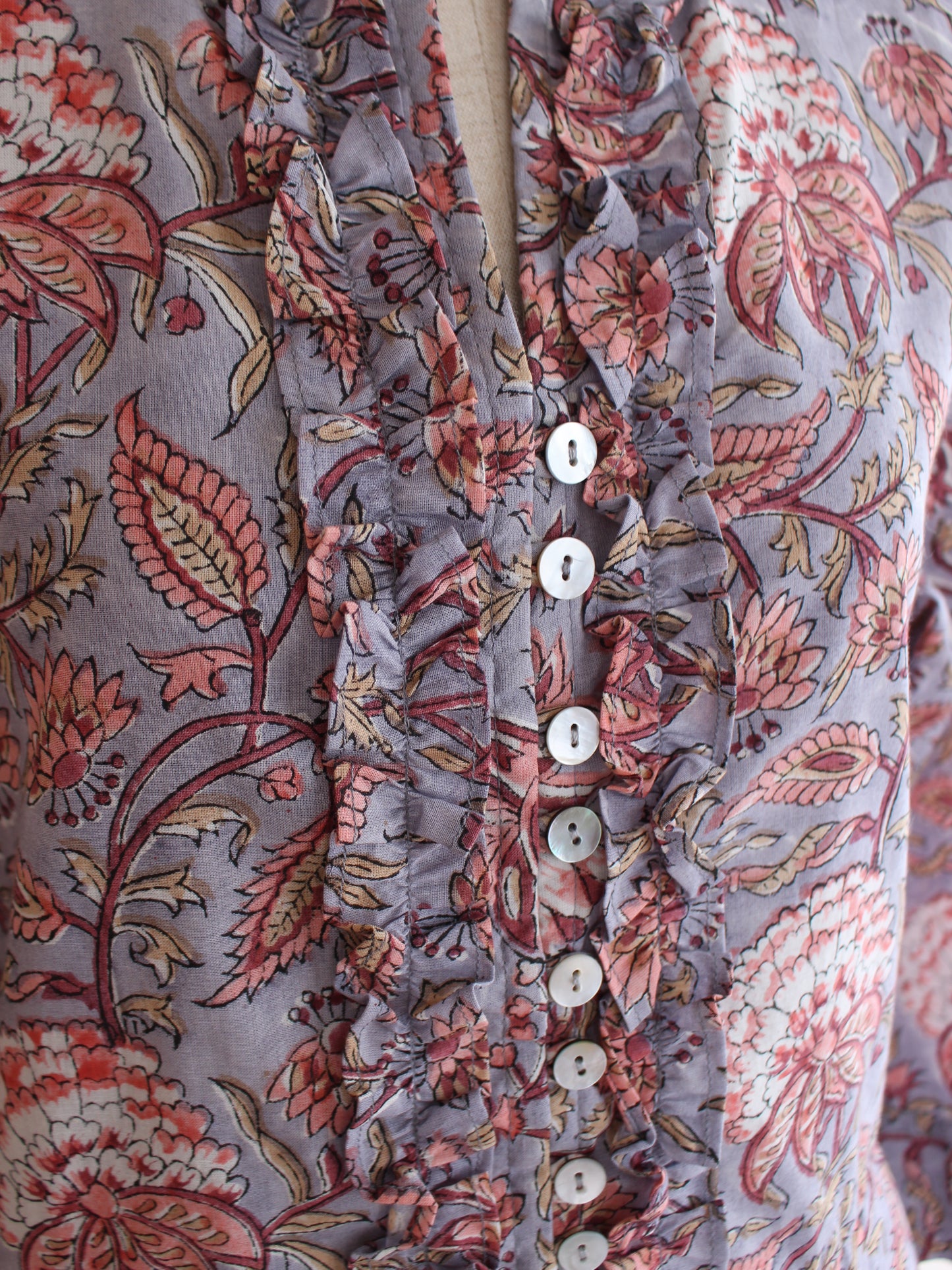 【ピンク牡丹】大人の上品フリルワンピース