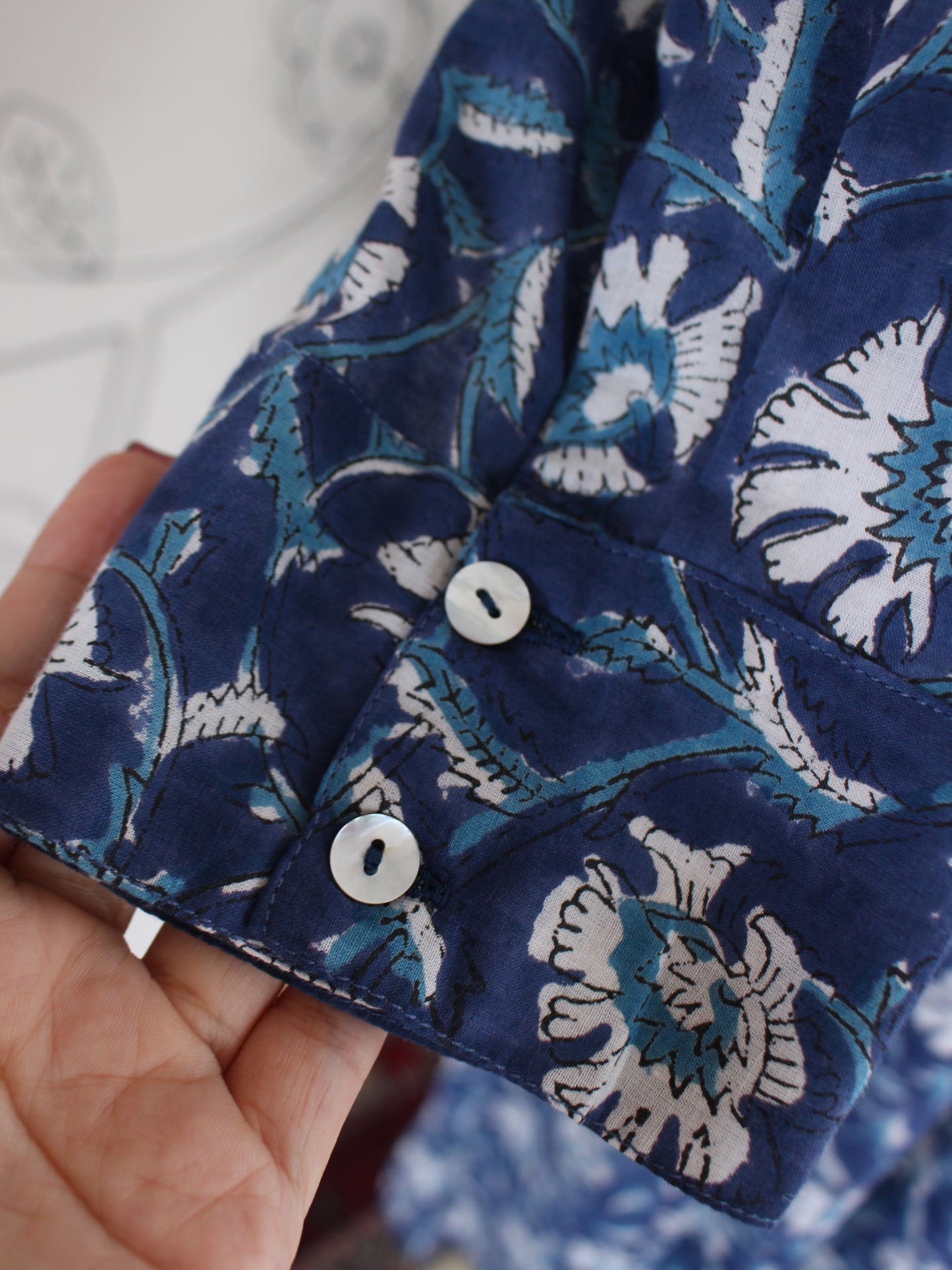 【大人ブルー】大人の上品フリルワンピース