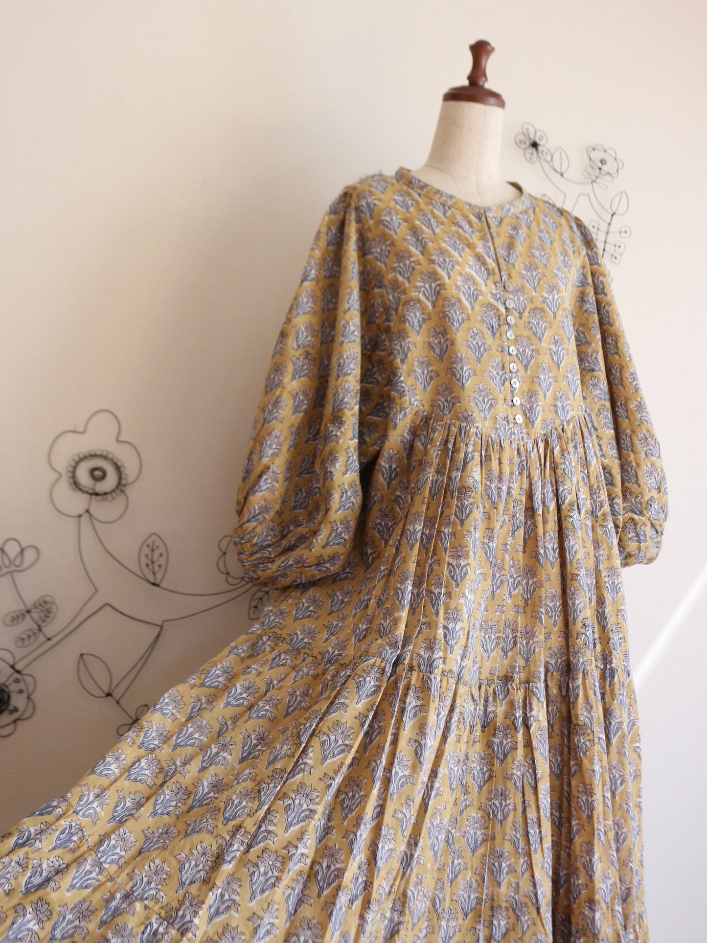 【春限定ダイアナドレス】マスタードイエロー