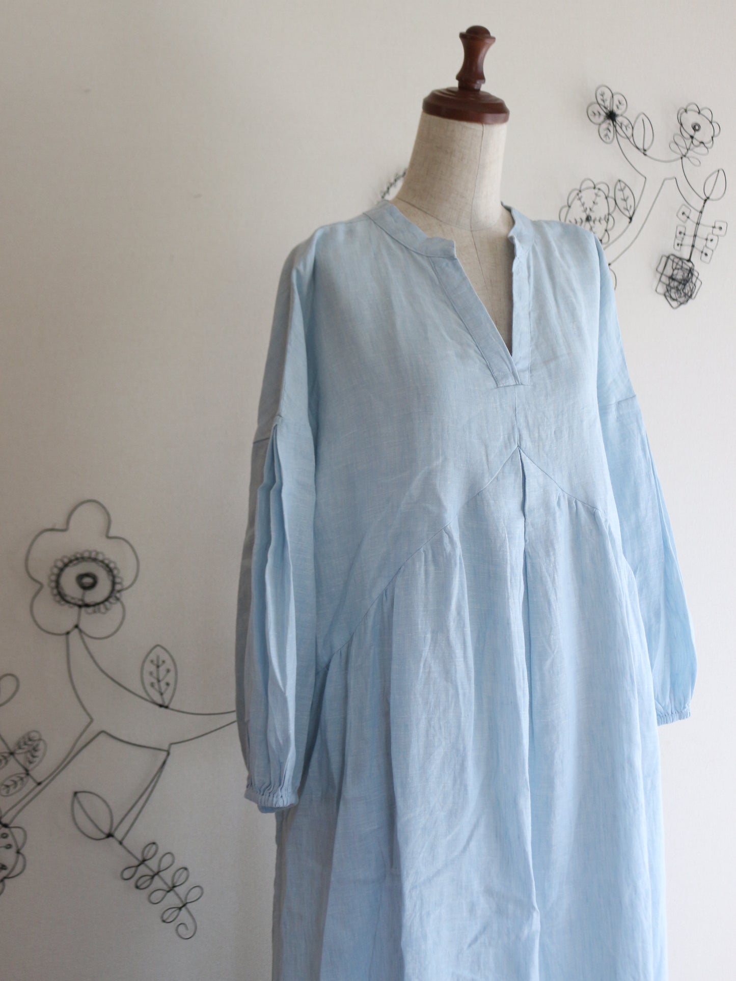 【発売間近！！！】Uttam Series 高級リネンワンピース POWDER BLUE