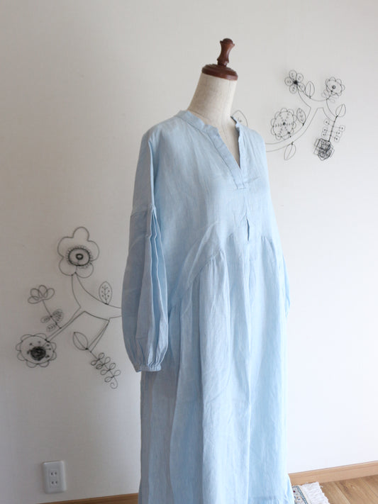 【発売間近！！！】Uttam Series 高級リネンワンピース POWDER BLUE