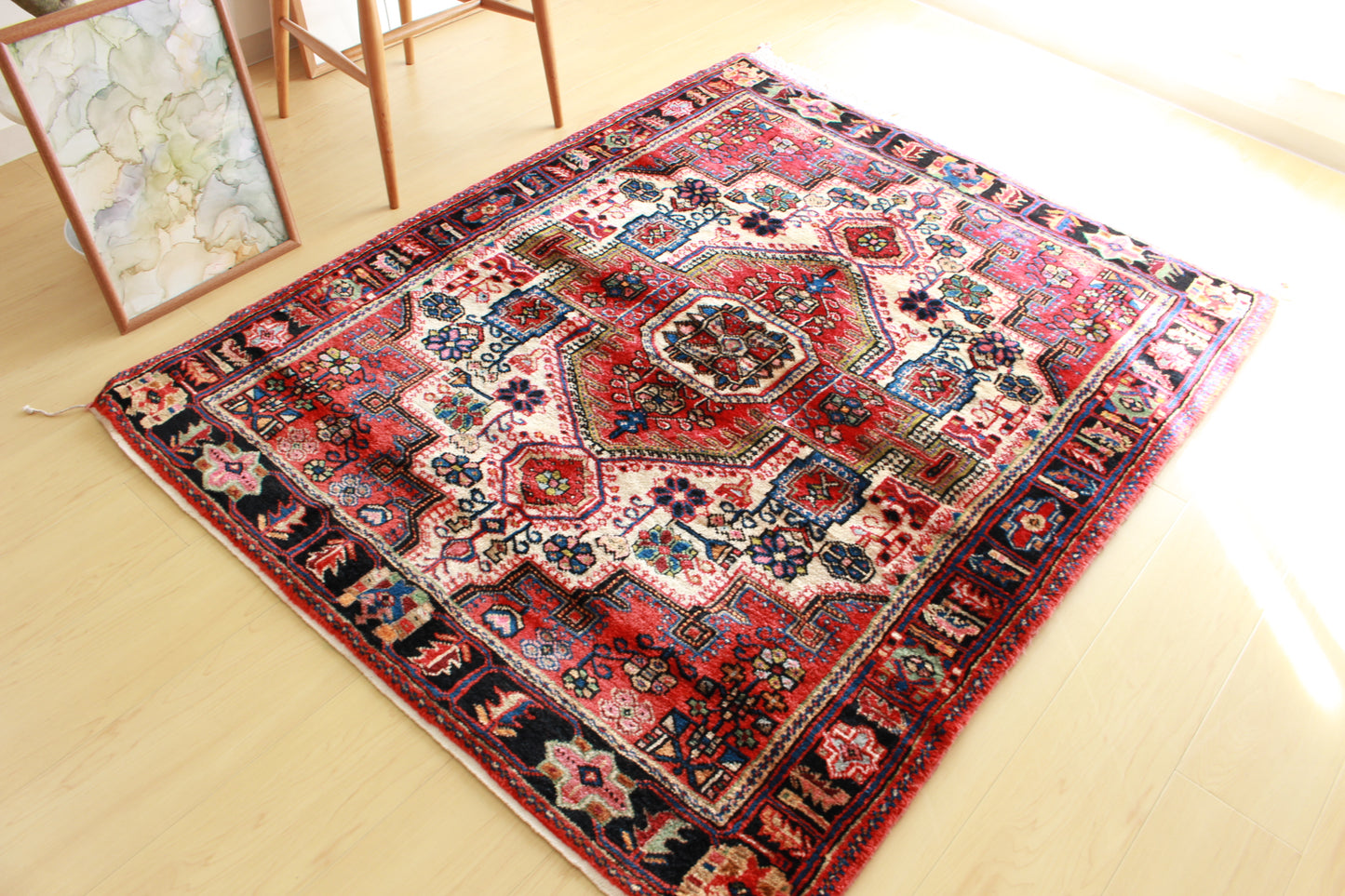 ペルシャ絨毯 ハマダン産 Accent Rug (148cm×118cm)049